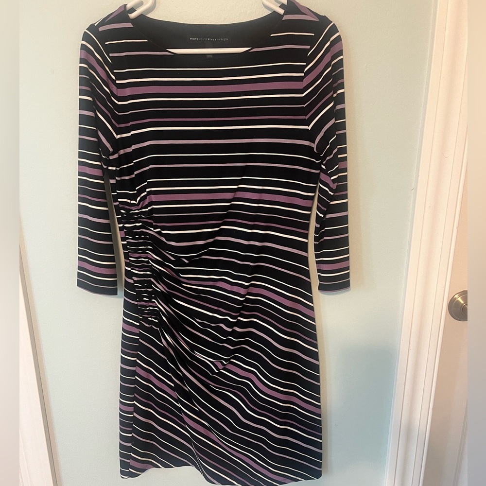 White House Black Market Striped Long Sleeve Dress